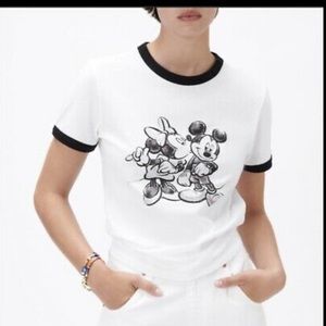 Zara white printed t shirt